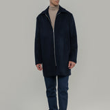 Cappotto Lungo Uomo Blu Lana Rigenerata Erik - Rifò Lab Moda circolare made in Italy 