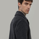 Cappotto Lungo Uomo Grigio Scuro Lana Rigenerata Erik - Rifò Lab Moda circolare made in Italy 