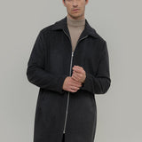 Cappotto Lungo Uomo Grigio Scuro Lana Rigenerata Erik - Rifò Lab Moda circolare made in Italy 