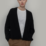Nero Ardesia | Cardigan corto cashmere rigenerato