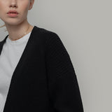 Nero Ardesia | Cardigan corto cashmere rigenerato