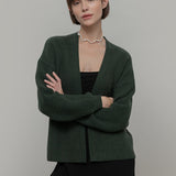 Verde Foresta | Cardigan corto cashmere rigenerato