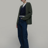 Verde Foresta | Cardigan corto cashmere rigenerato