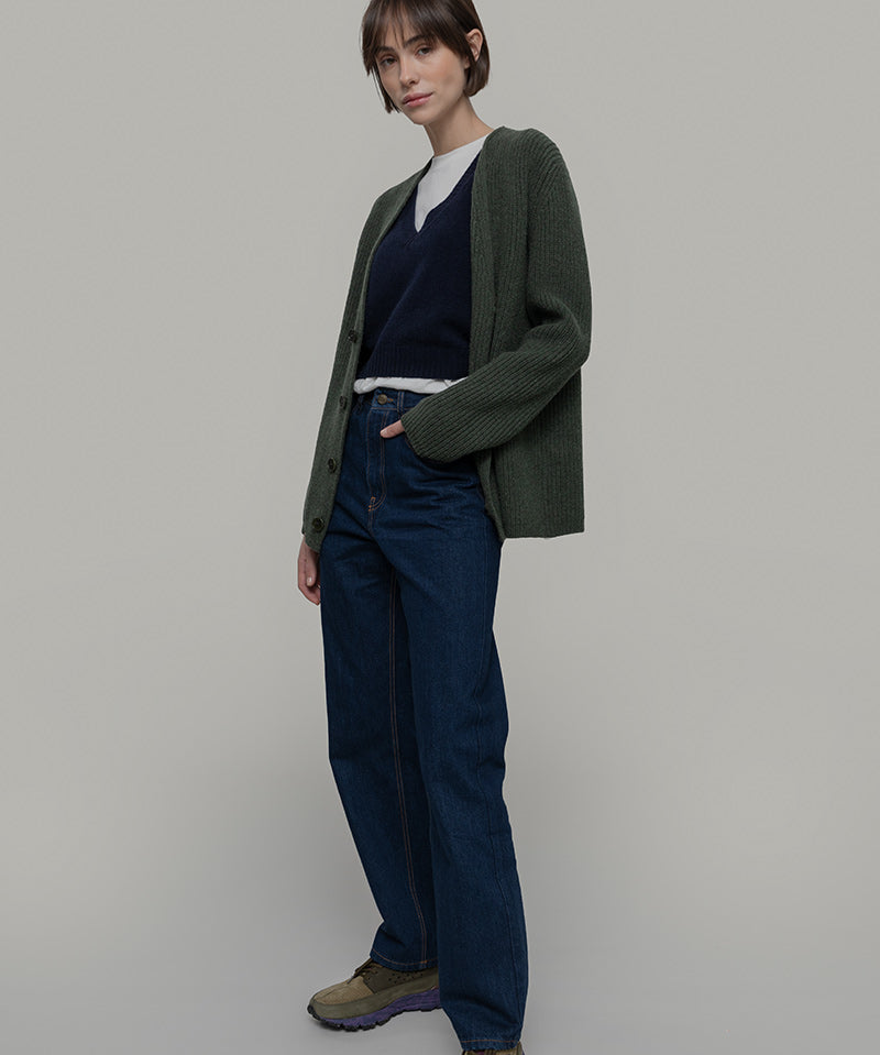 Verde Foresta | Cardigan corto cashmere rigenerato
