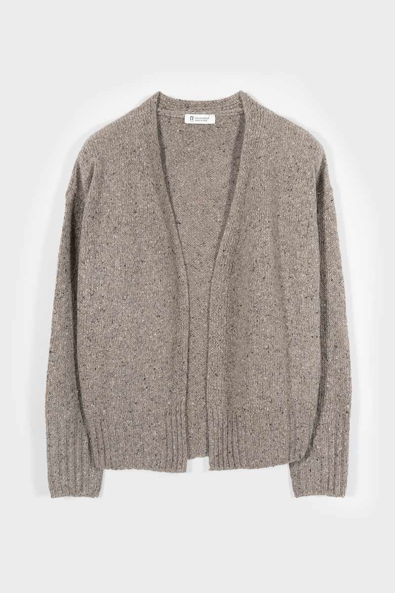 Women Recycled Cashmere Cardigan Paloma Greige - Rifò
