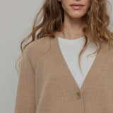 Cardigan con bottoni Donna Cashmere Rigenerato Tosca- Rifò Lab Moda circolare made in Italy 
