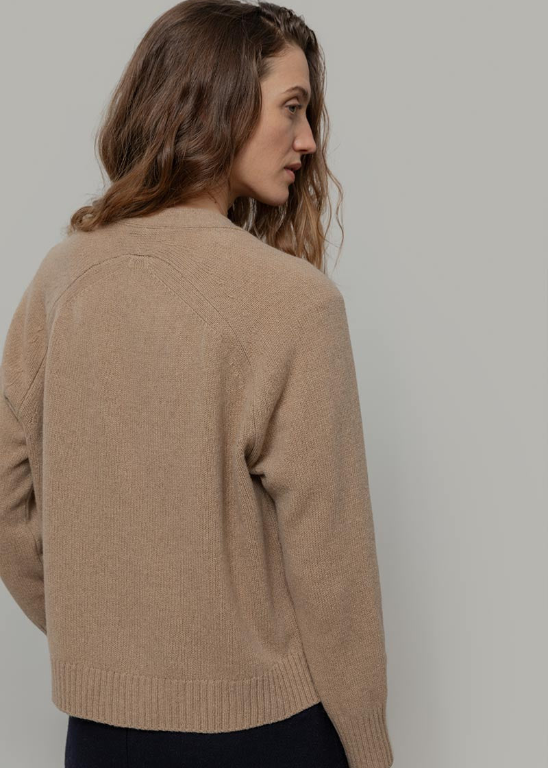 Cardigan con bottoni Donna Cashmere Rigenerato Tosca- Rifò Lab Moda circolare made in Italy 
