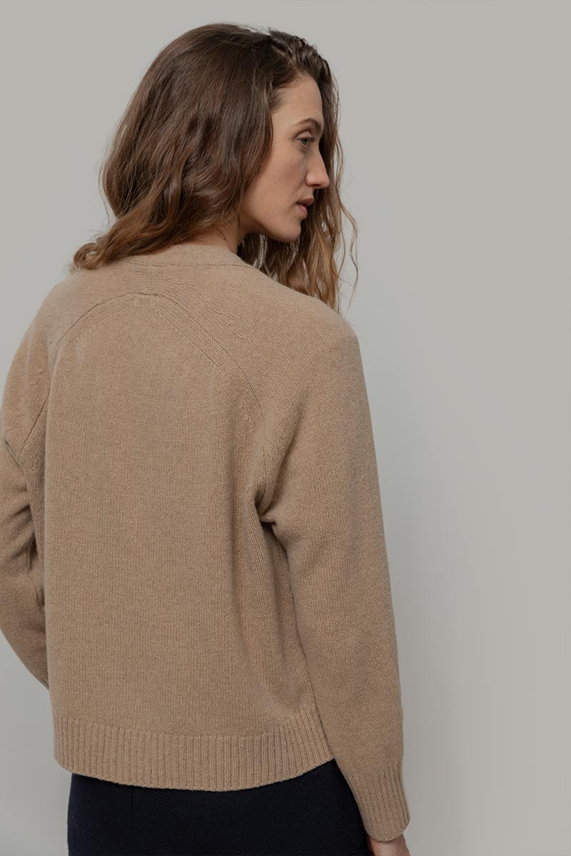 Cardigan con bottoni Donna Cashmere Rigenerato Tosca- Rifò Lab Moda circolare made in Italy 

