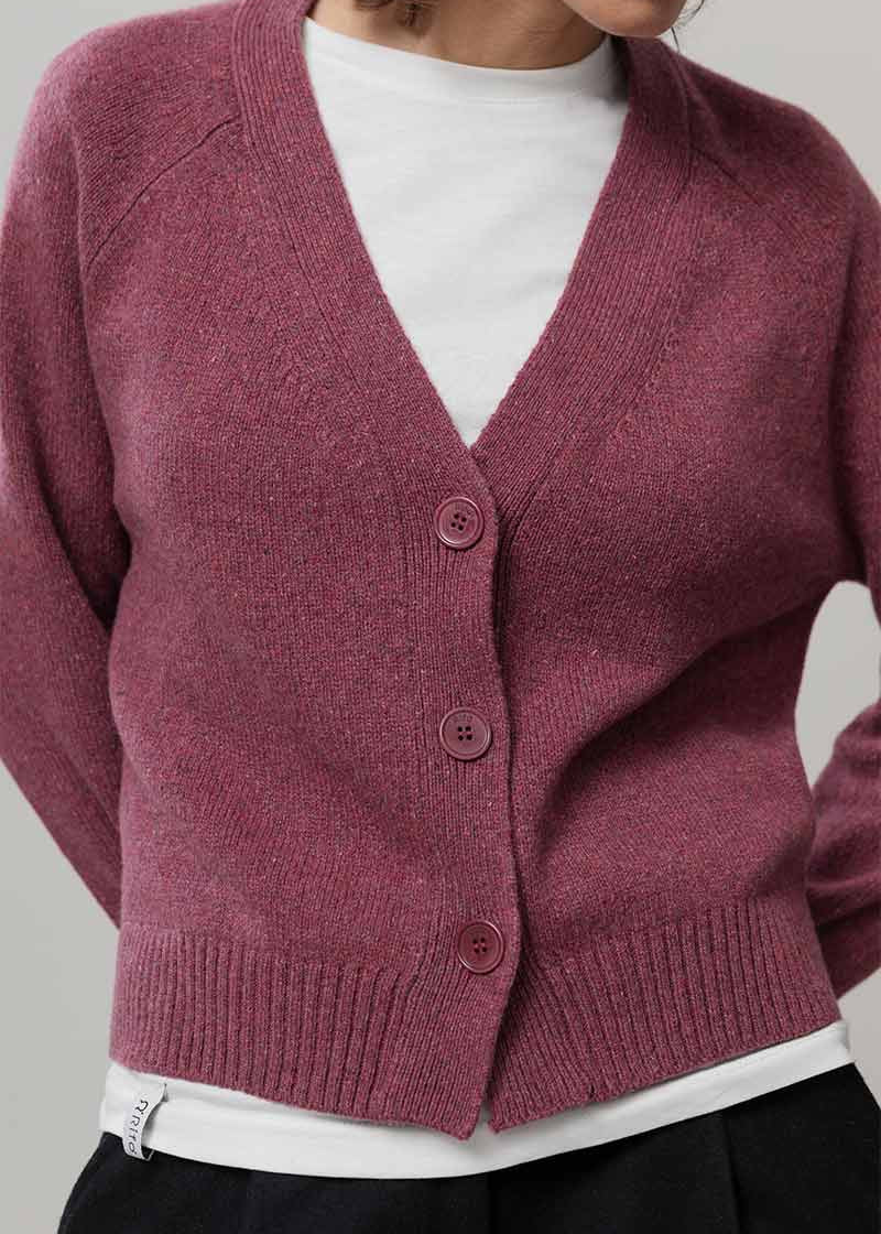 Cardigan Cashmere Donna Corto con Bottoni Tosca  - Rifò Lab Moda circolare made in Italy
Rosso Marsala