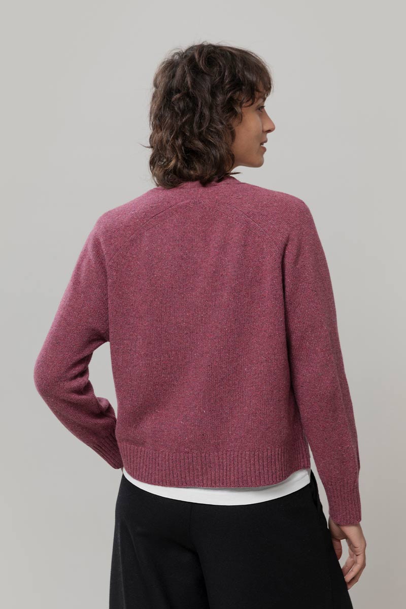 Cardigan Cashmere Donna Corto con Bottoni Tosca  - Rifò Lab Moda circolare made in Italy
Rosso Marsala