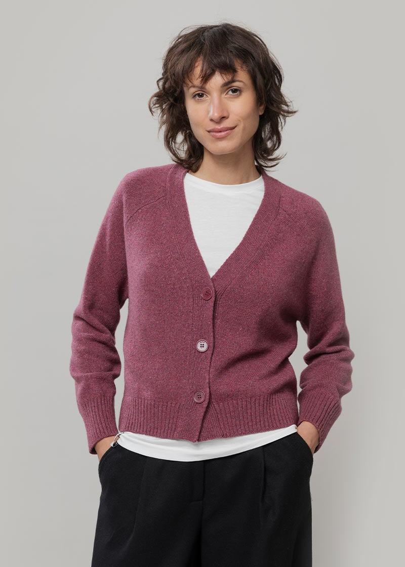 Cardigan Cashmere Donna Corto con Bottoni Tosca  - Rifò Lab Moda circolare made in Italy
Rosso Marsala
