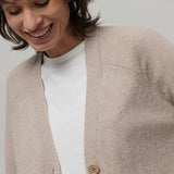 Cardigan Cashmere Donna Corto con Bottoni Tosca  - Rifò Lab Moda circolare made in Italy
Beige Sabbia