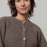 Cardigan Donna Lana Alpaca Riciclata Marrone Vittoria - Rifò Lab Moda circolare made in Italy
