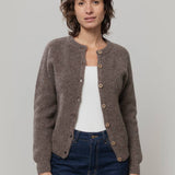 Cardigan Donna Lana Alpaca Riciclata Marrone Vittoria - Rifò Lab Moda circolare made in Italy