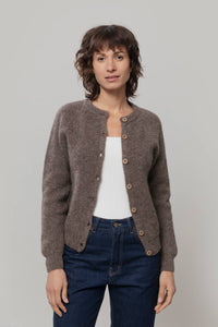 Cardigan Donna Lana Alpaca Riciclata Marrone Vittoria - Rifò Lab Moda circolare made in Italy