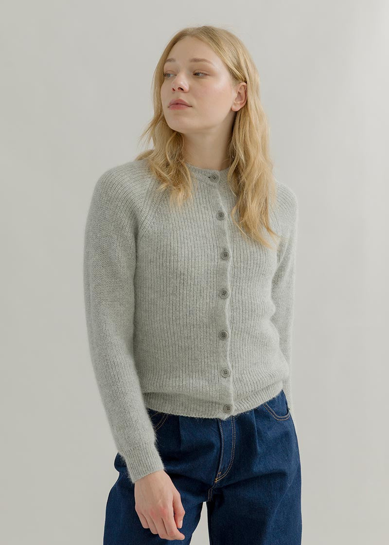 Cardigan Donna Lana Alpaca Riciclata Grigio Vittoria - Rifò Lab Moda circolare made in Italy