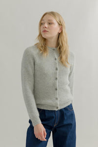 Cardigan Donna Lana Alpaca Riciclata Grigio Vittoria - Rifò Lab Moda circolare made in Italy
