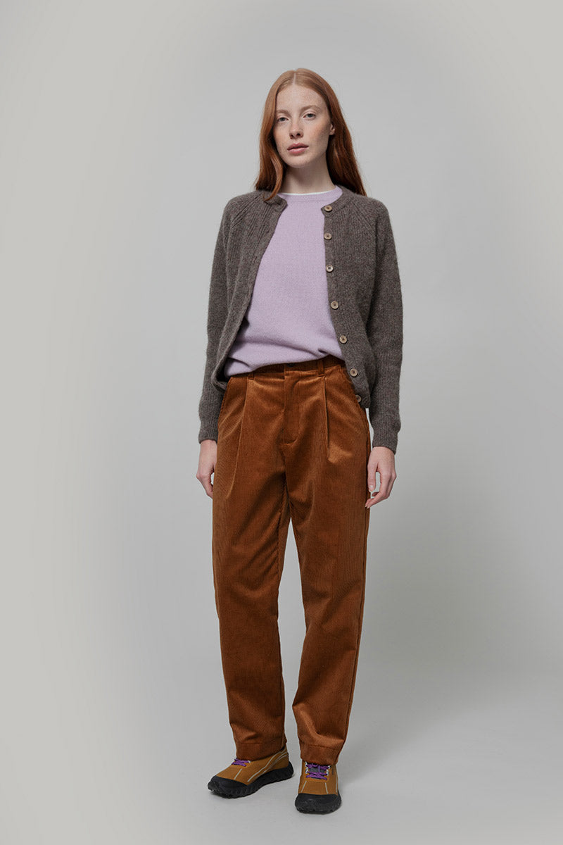 Cardigan Donna Lana Alpaca Riciclata Marrone Vittoria - Rifò Lab Moda circolare made in Italy
