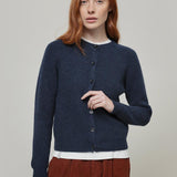 Cardigan Donna Lana Alpaca Riciclata Blu Vittoria - Rifò Lab Moda circolare made in Italy