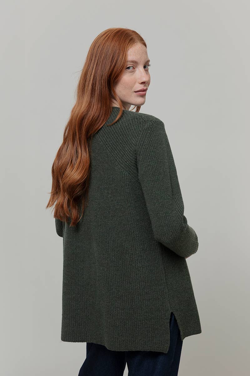 Cardigan Lungo Donna Lana Rigenerata Gioia - Rifò Lab Moda circolare made in Italy