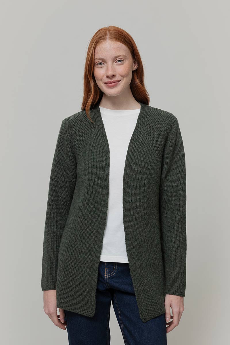 Cardigan Lungo Donna Lana Rigenerata Gioia - Rifò Lab Moda circolare made in Italy
