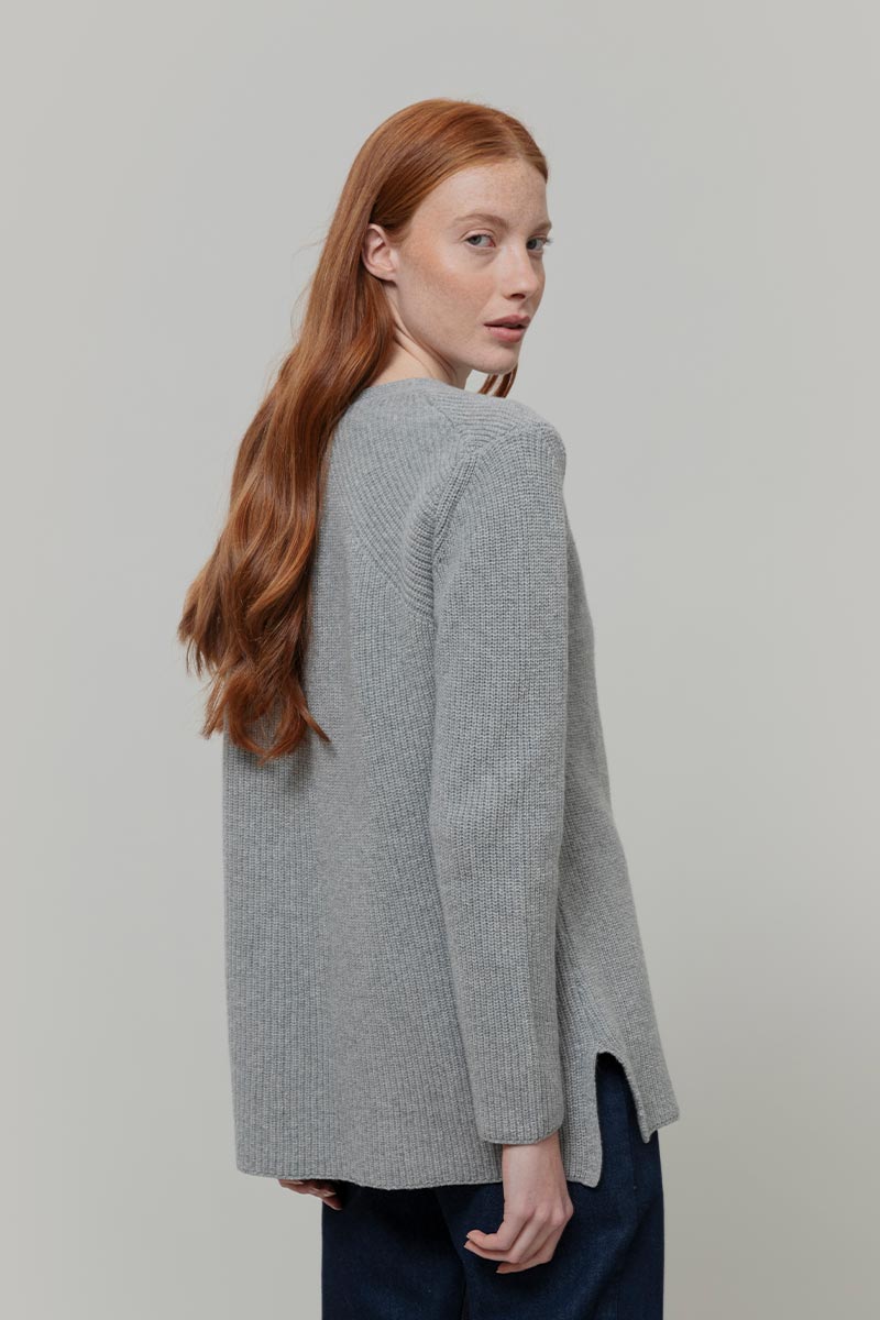 Cardigan Lungo Donna Lana Rigenerata Gioia - Rifò Lab Moda circolare made in Italy