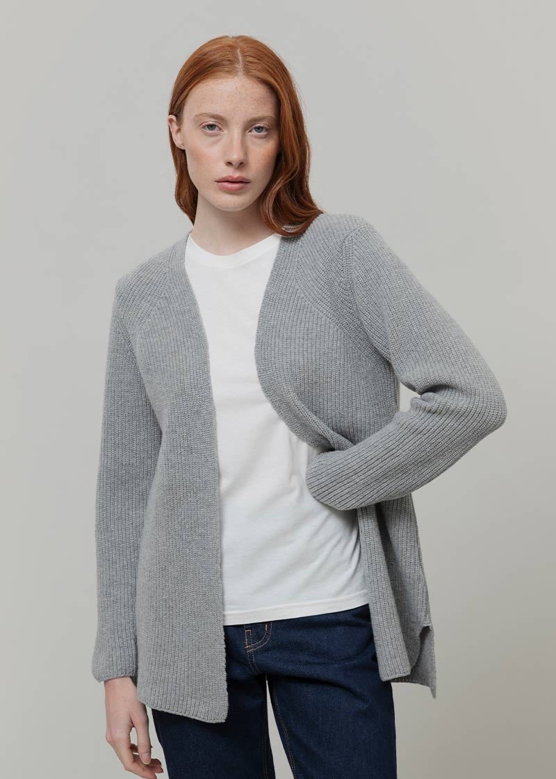Cardigan Lungo Donna Lana Rigenerata Gioia - Rifò Lab Moda circolare made in Italy