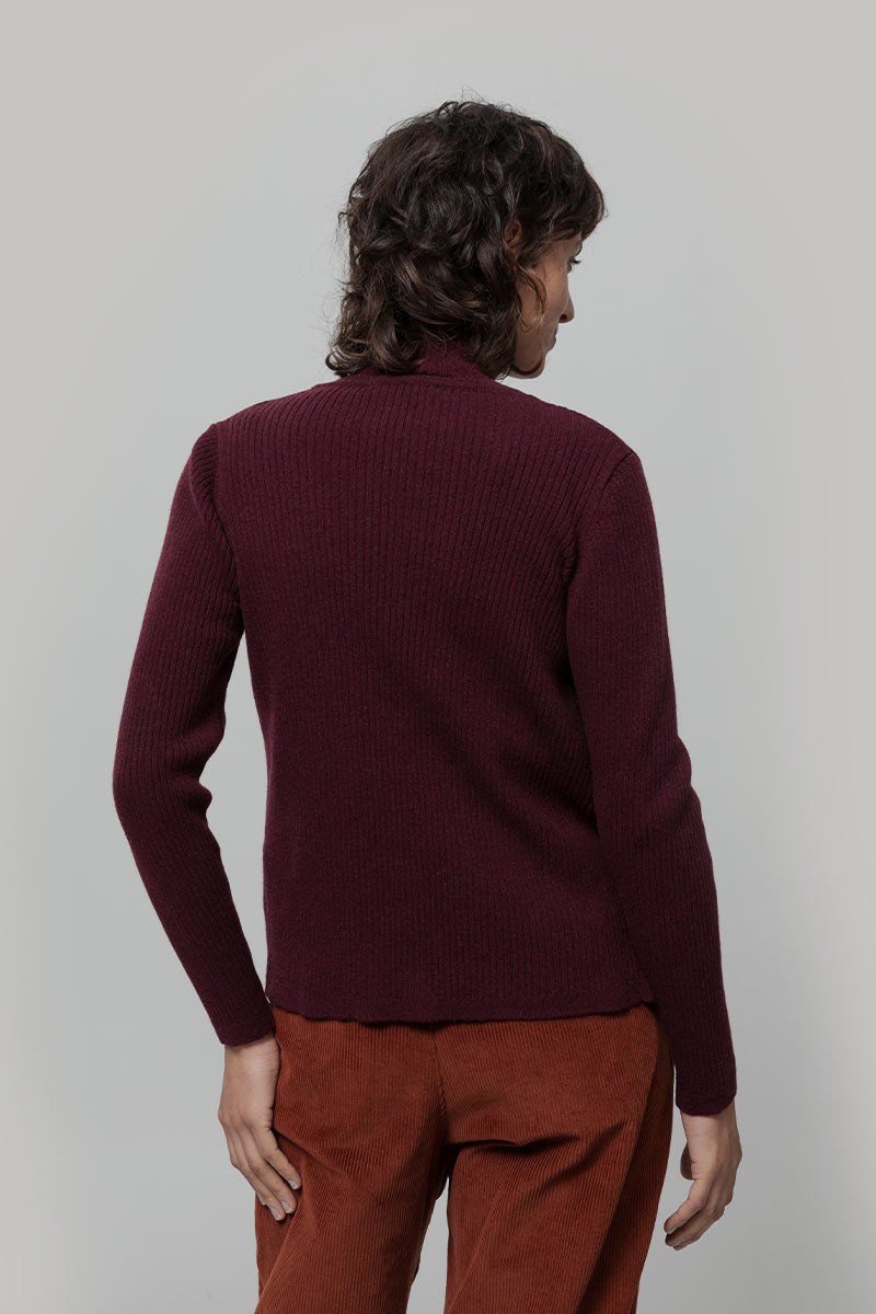 Cardigan con Bottoni Donna Lana Extrafine Sonia  - Rifò Lab Moda circolare made in Italy
Viola Uva