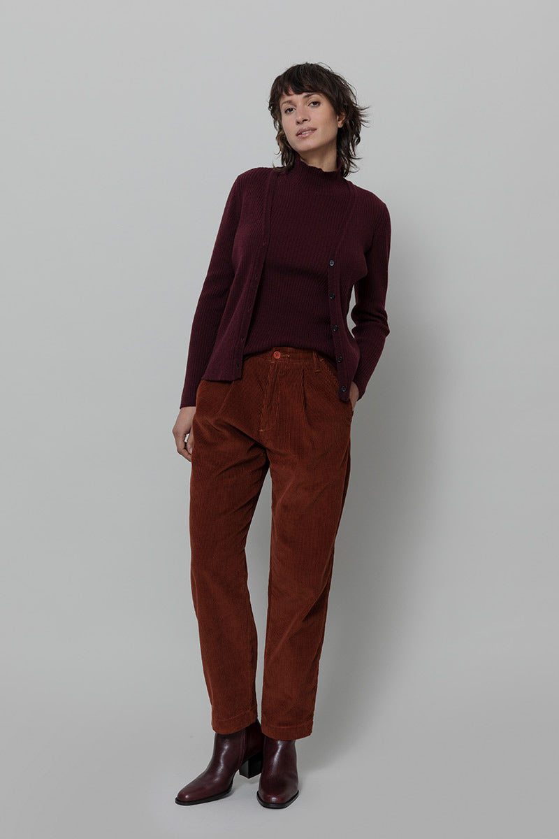 Cardigan con Bottoni Donna Lana Extrafine Sonia  - Rifò Lab Moda circolare made in Italy