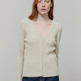 Cardigan con Bottoni Donna Lana Extrafine Sonia  - Rifò Lab Moda circolare made in Italy
Beige Papiro