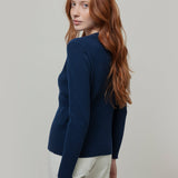 Cardigan con Bottoni Donna Lana Extrafine Sonia  - Rifò Lab Moda circolare made in Italy
Blu Abisso
