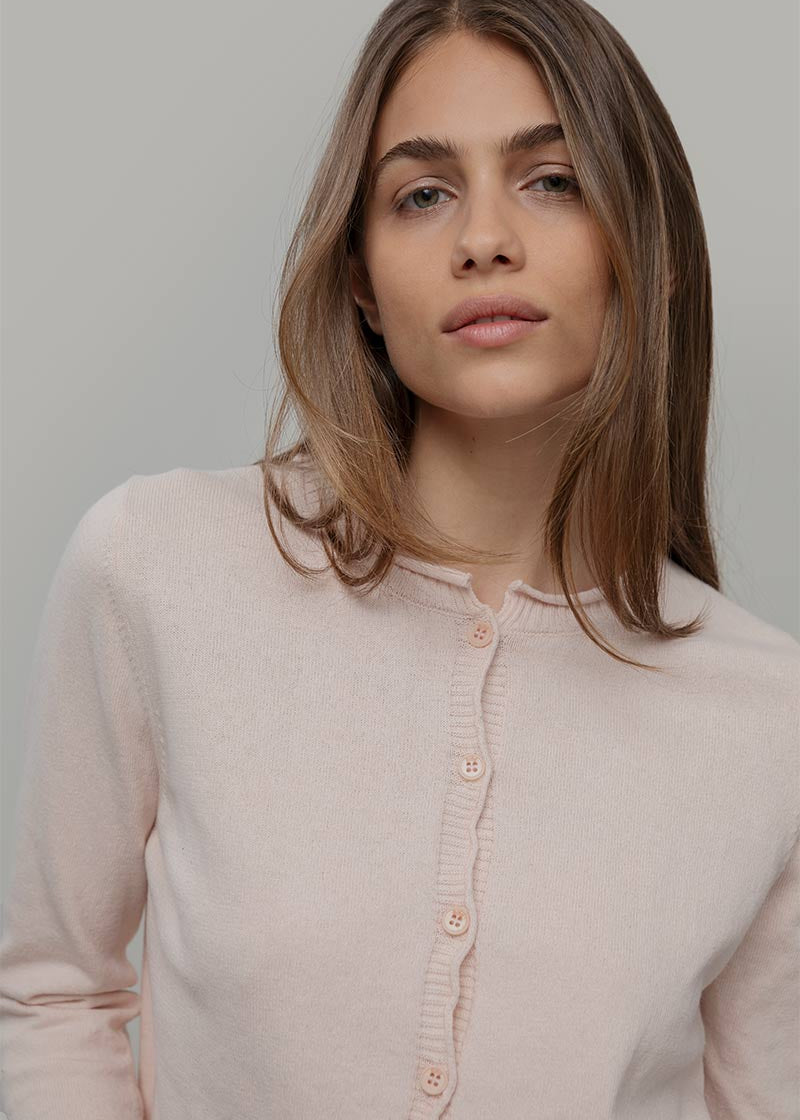 Cardigan Donna Manica Media Cotone Rigenerato Leda