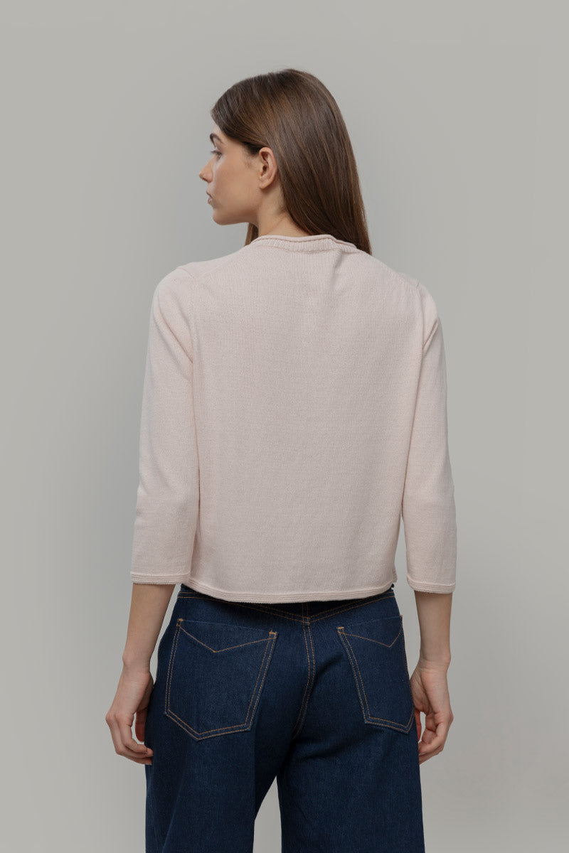 Cardigan Donna Manica Media Cotone Rigenerato Leda