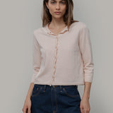 Cardigan Donna Manica Media Cotone Rigenerato Leda