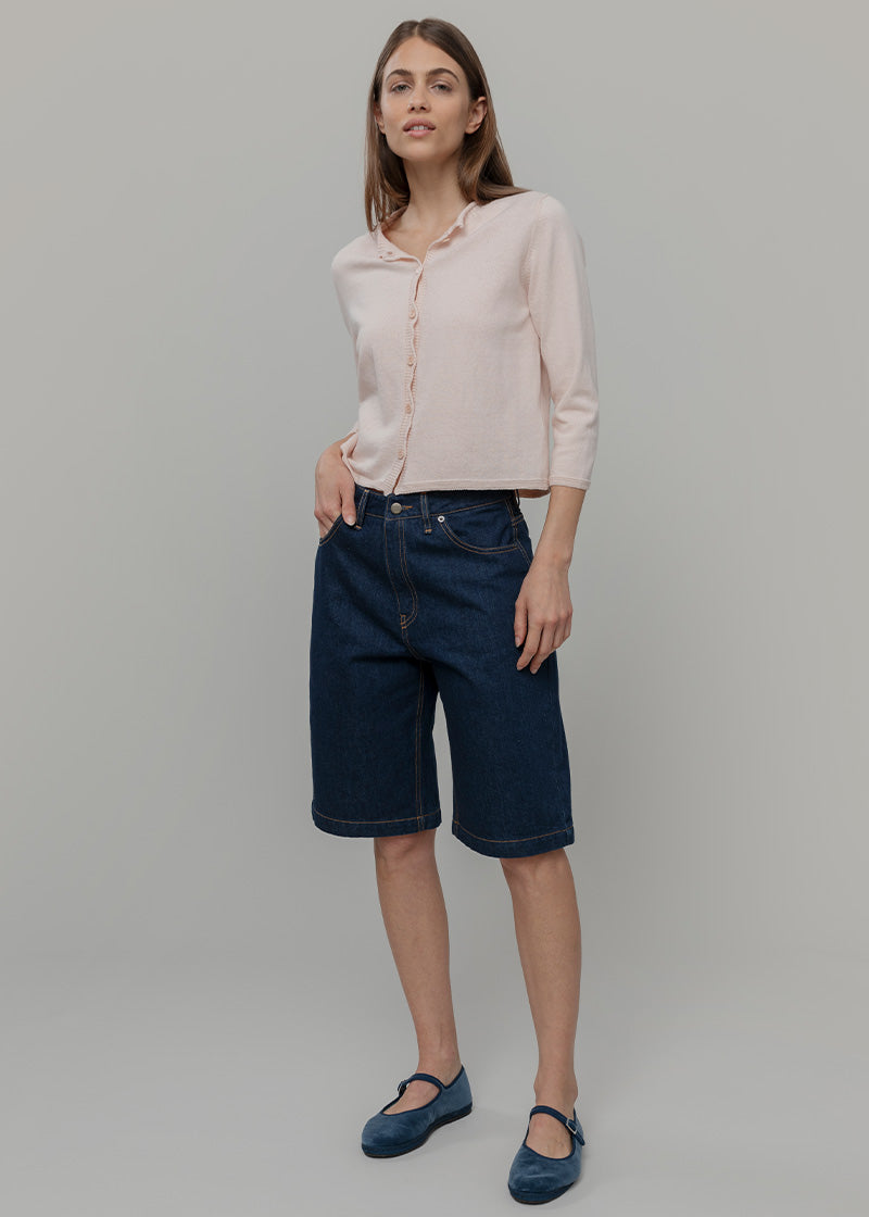 Cardigan Donna Manica Media Cotone Rigenerato Leda