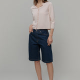 Cardigan Donna Manica Media Cotone Rigenerato Leda