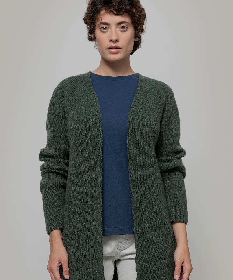 Cardigan Lungo Donna Lana Rigenerata Gioia - Rifò Lab Moda circolare made in Italy