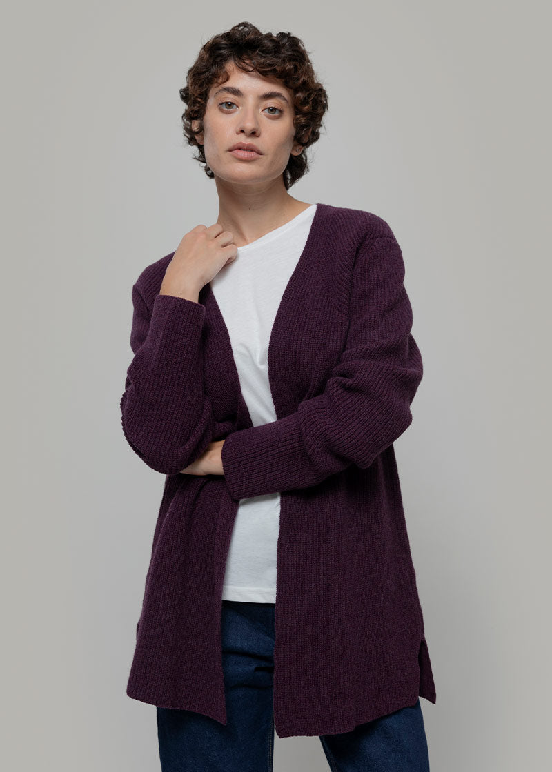 Cardigan Lungo Donna Lana Rigenerata Gioia - Rifò Lab Moda circolare made in Italy