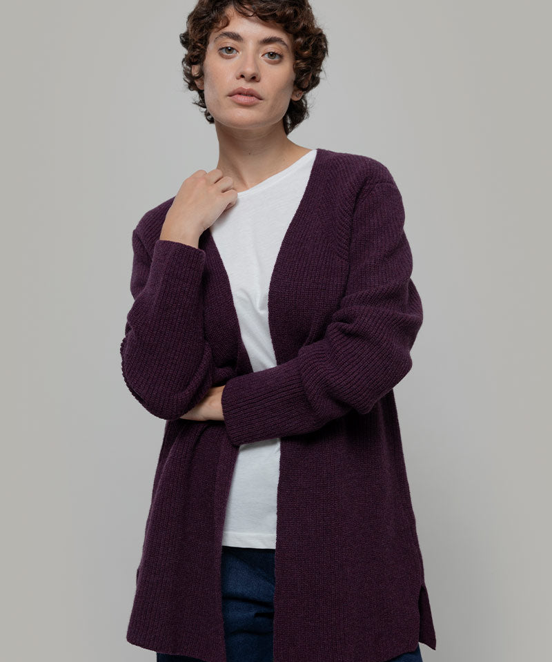 Cardigan Lungo Donna Lana Rigenerata Gioia - Rifò Lab Moda circolare made in Italy