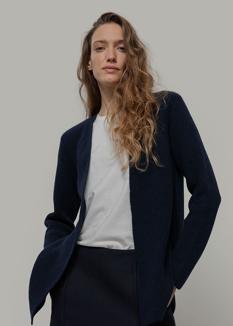 Cardigan Lungo Donna Lana Rigenerata Gioia - Rifò Lab Moda circolare made in Italy