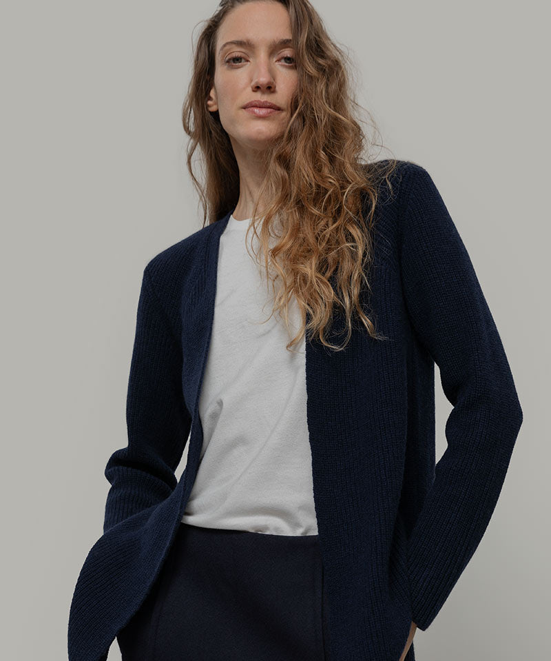 Cardigan Lungo Donna Lana Rigenerata Gioia - Rifò Lab Moda circolare made in Italy