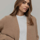 Cardigan Unisex Lana Rigenerata Cleto Beige - Rifò Lab Moda circolare made in Italy