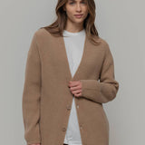 Cardigan Unisex Lana Rigenerata Cleto Beige - Rifò Lab Moda circolare made in Italy