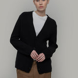 Cardigan Unisex Lana Rigenerata Cleto Nero - Rifò Lab Moda circolare made in Italy