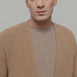 Cardigan Unisex Lana Rigenerata Cleto Beige - Rifò Lab Moda circolare made in Italy