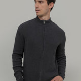 Cardigan Cotone Uomo - cardigan con zip uomo cotone rigenerato - Moda Circolare made in Italy Rifò