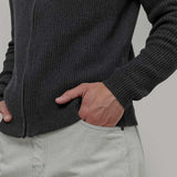 Cardigan Cotone Uomo - cardigan con zip uomo cotone rigenerato - Moda Circolare made in Italy Rifò