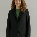 Blazer Donna Nero Giacca Lana Monopetto Brenda - Rifò Lab Moda circolare made in Italy