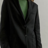 Blazer Donna Nero Giacca Lana Monopetto Brenda - Rifò Lab Moda circolare made in Italy