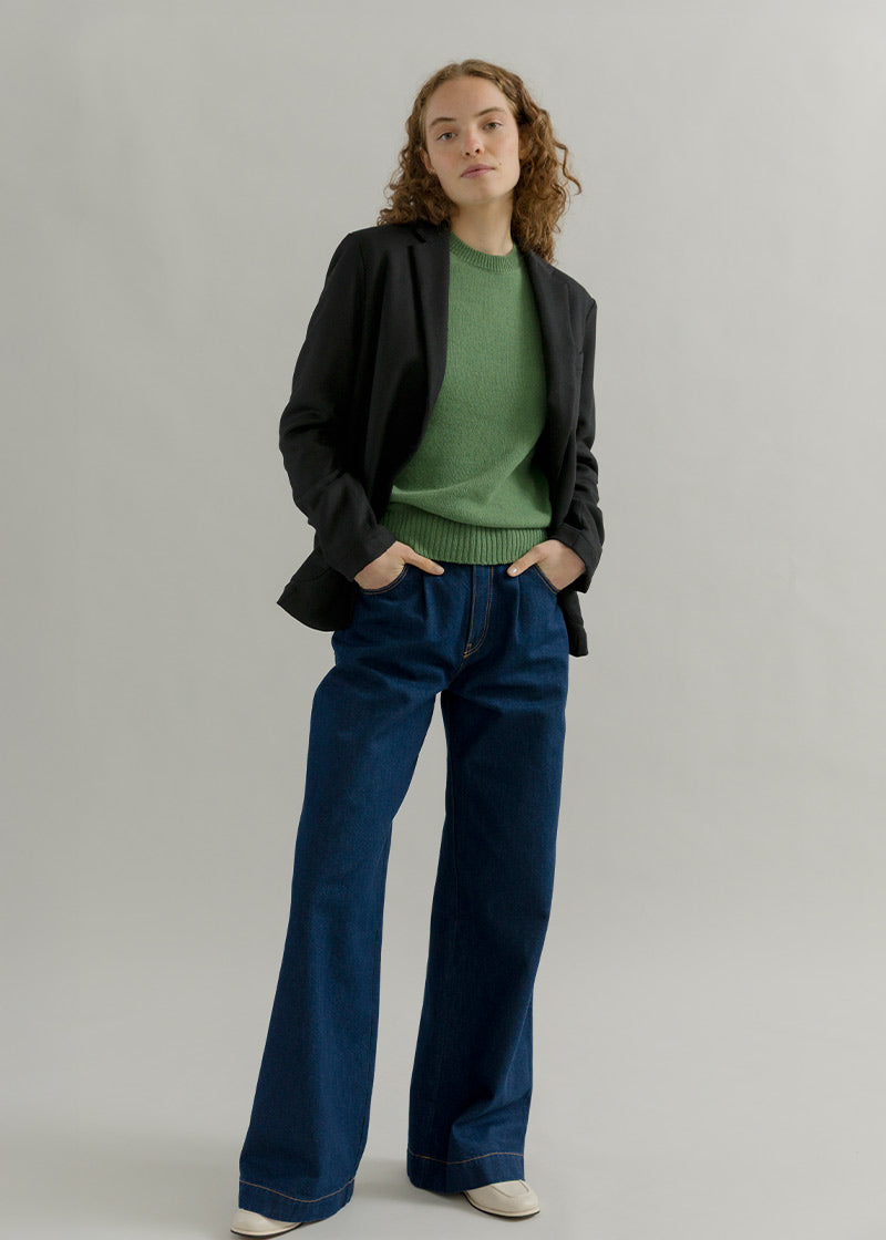 Blazer Donna Nero Giacca Lana Monopetto Brenda - Rifò Lab Moda circolare made in Italy